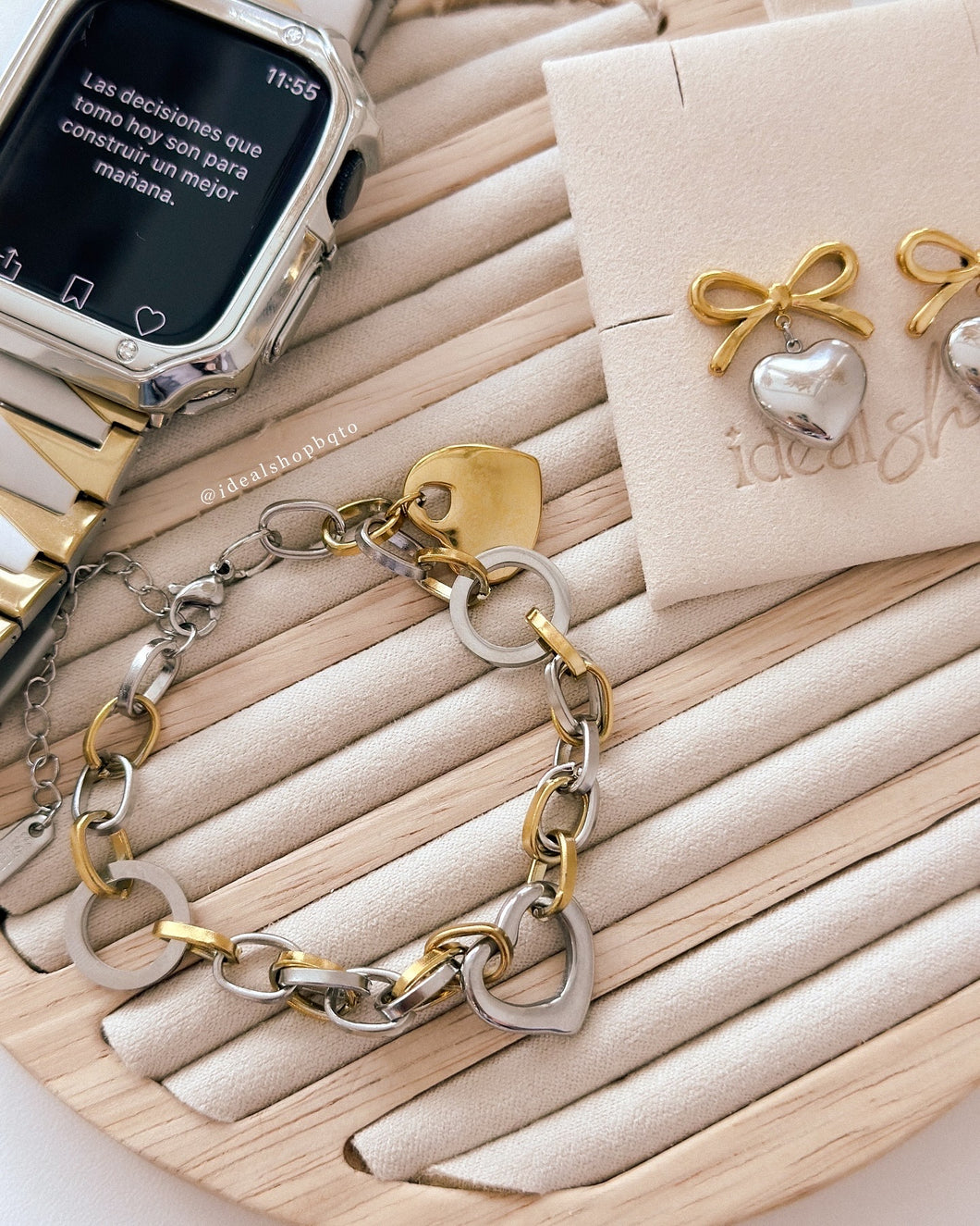 Heart Silver Gold Bracelet