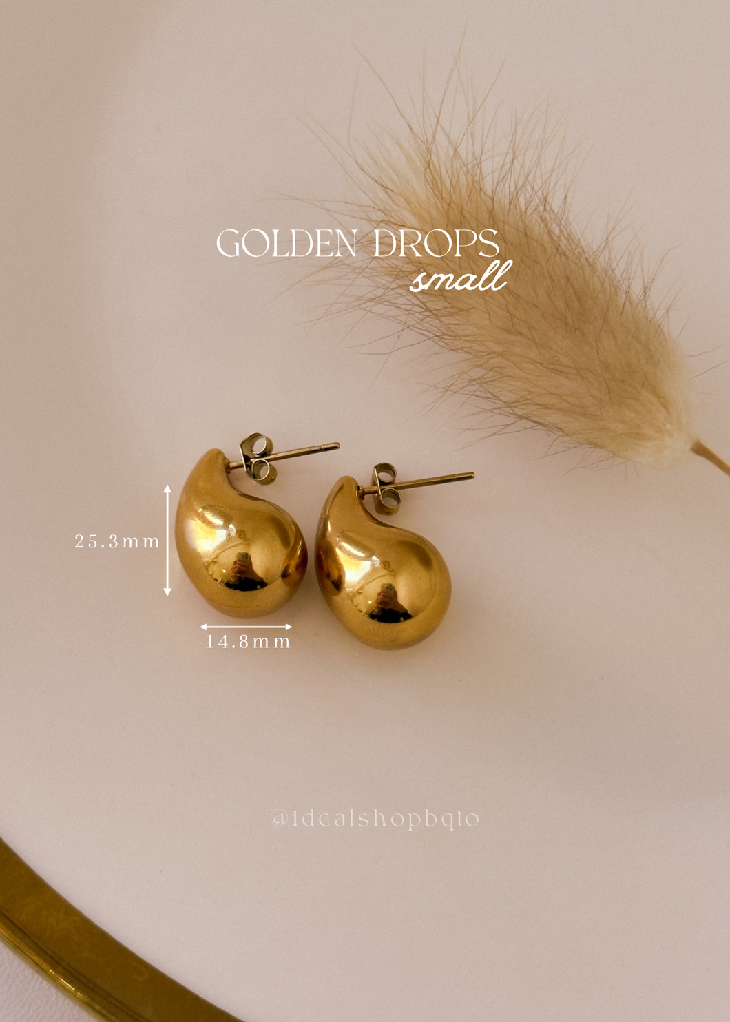 Golden Drop Studs Small